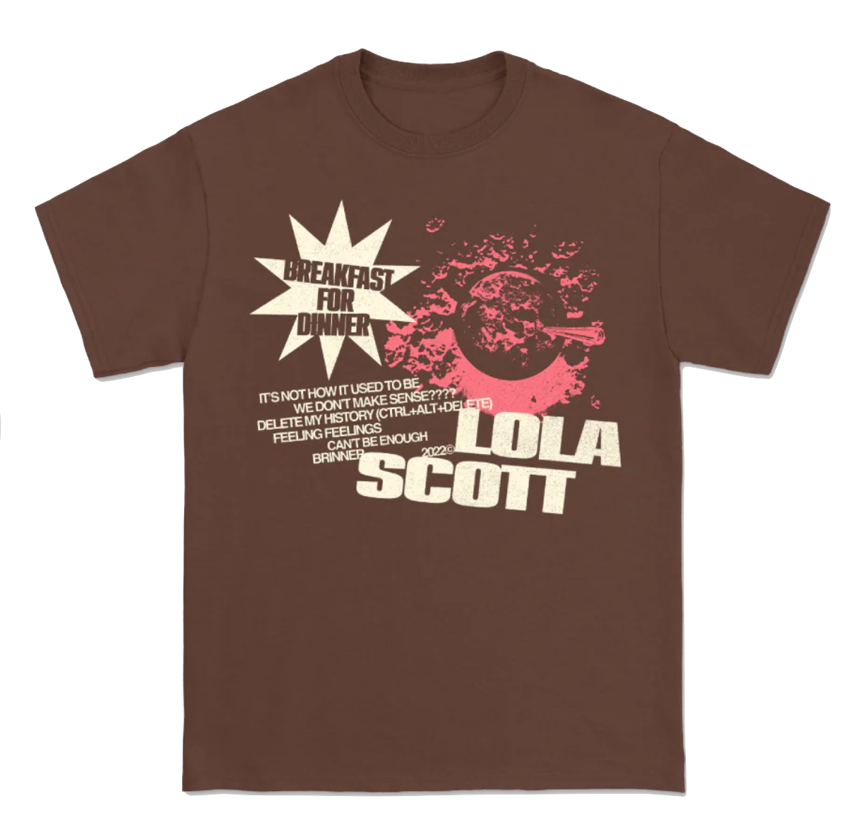 Lola Scott Breakfast For Dinner Brown Tee