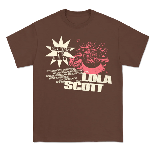 Lola Scott Breakfast For Dinner Brown Tee